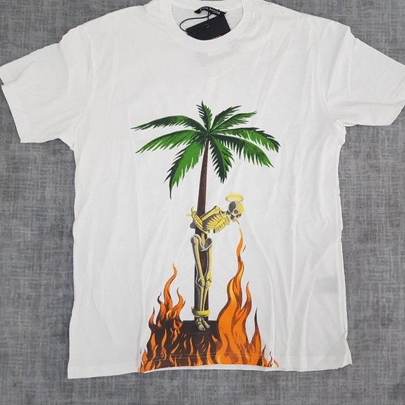 Palm Angels Burning Skeleton Printed 